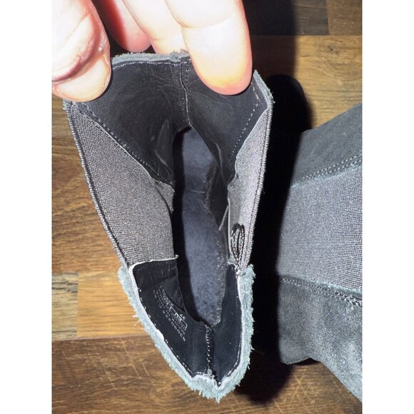 Mango Black Suede Block Heel Ankle Boots Booties Size 6.5 37 - Picture 11 of 13